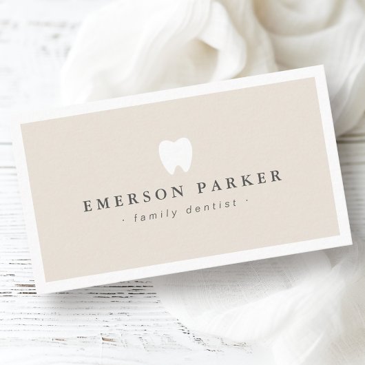 Hellbraunes Zahnarztlogo Visitenkarte