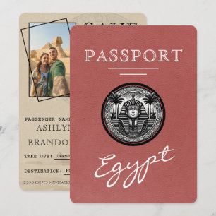 Hellburgunder Ägypten Reisepass Hochzeit Save The Date