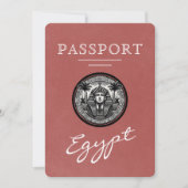 Hellburgunder Ägypten Reisepass Hochzeit Save The Date (Vorderseite)
