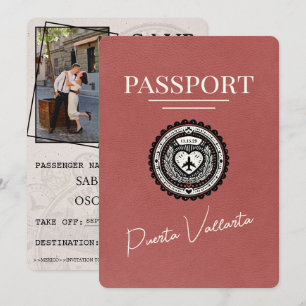 Hellburgunder Puerta Vallarta Reisepass Save The Date