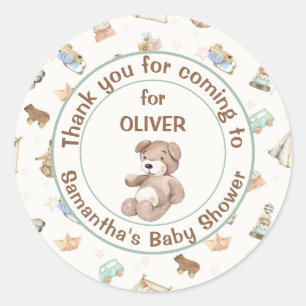 Hellcreme Boho Baby Shower Geschenkverpackung Runder Aufkleber