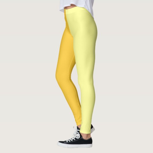 Helldunkelgelb, zwei Tone gesplit Halbdesign Leggings (Links)