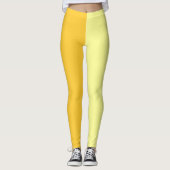 Helldunkelgelb, zwei Tone gesplit Halbdesign Leggings (Vorderseite)