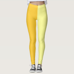 Helldunkelgelb, zwei Tone gesplit Halbdesign Leggings