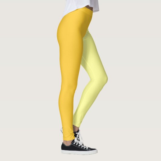 Helldunkelgelb, zwei Tone gesplit Halbdesign Leggings (Rechts)