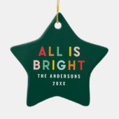 Helle 1 Foto Grün Spaß Moderne Weihnachtsfamilie Keramik Ornament (Vorne)