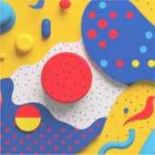 Helle 3D-Formen in Rot, Gelb und Blau Aufkleber (Vorderseite)