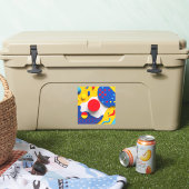 Helle 3D-Formen in Rot, Gelb und Blau Aufkleber (Kühler)