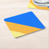 Helle 70er Blau Gelb Orange Sommerstreifen Rechteckiger Pappuntersetzer (angewinkelt)