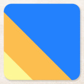 Helle 70er Blau Gelb Orange Sommerstreifen Rechteckiger Pappuntersetzer (Vorderseite)