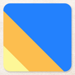 Helle 70er Blau Gelb Orange Sommerstreifen Rechteckiger Pappuntersetzer