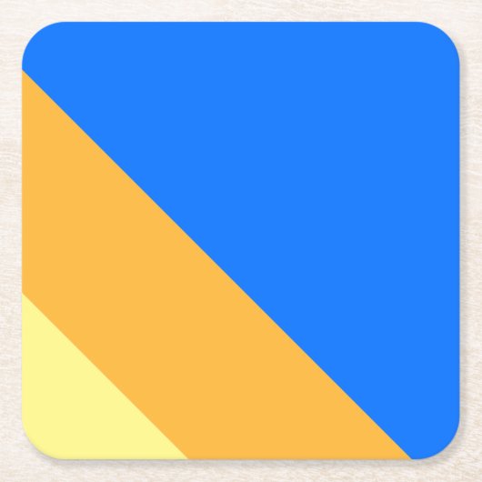 Helle 70er Blau Gelb Orange Sommerstreifen Rechteckiger Pappuntersetzer (Vorderseite)
