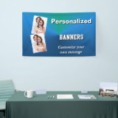 Helle abgestufte blaue Fotoschablone Banner (Messeveranstaltung)