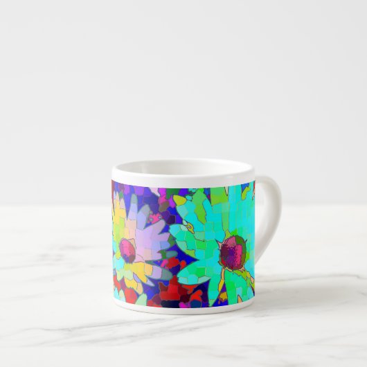 Helle Abstrakt Daisies Espressotasse (Vorderseite Rechts)