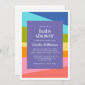 Helle Abstrakt geometrische Regenbogen Babydusche Einladung (Vorne/Hinten)