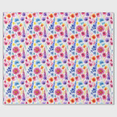 Helle abstrakte Aquarell-Blumen Geschenkpapier (Flach)