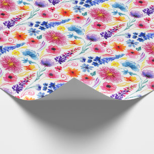 Helle abstrakte Aquarell-Blumen Geschenkpapier