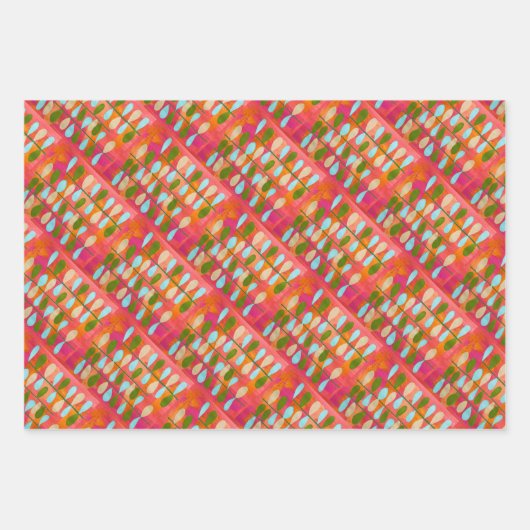 Helle, Abstrakte Blätter Boho Stil (Vorderseite 2)