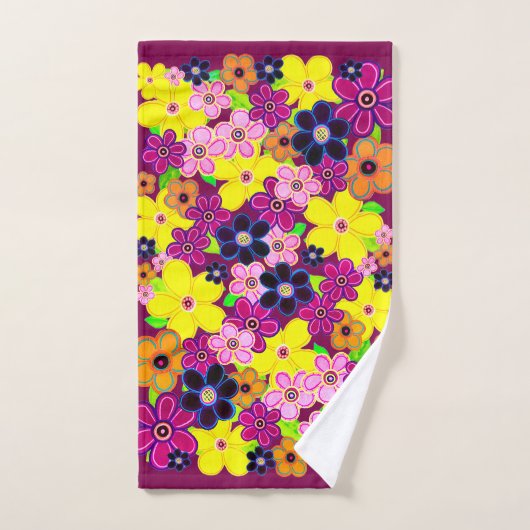 Helle Abstrakte Blume Art Badhandtuch Set (Handtuch)