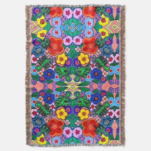 Helle Abstrakte Blume Art Decke (Vorderseite Vertikal)