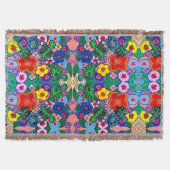 Helle Abstrakte Blume Art Decke (Vorderseite)