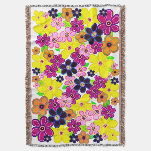 Helle Abstrakte Blume Art Decke (Vorderseite Vertikal)