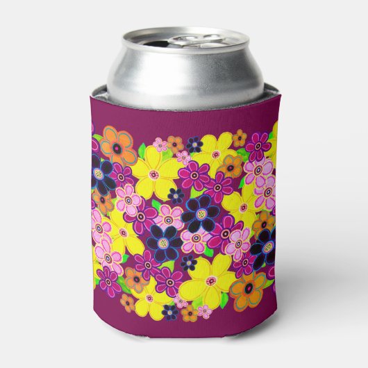 Helle Abstrakte Blume Art Dosenkühler (Kanne Vorderseite)