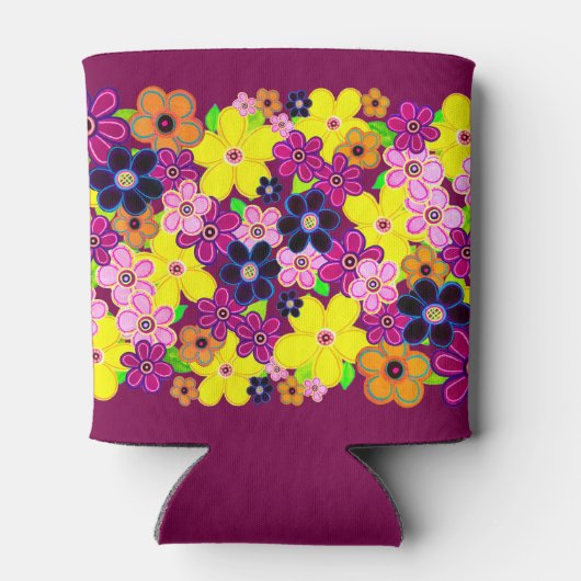 Helle Abstrakte Blume Art Dosenkühler (Rückseite)