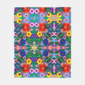 Helle Abstrakte Blume Art Fleecedecke (Vorderseite)