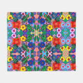 Helle Abstrakte Blume Art Fleecedecke (Vorderseite (Horizontal))