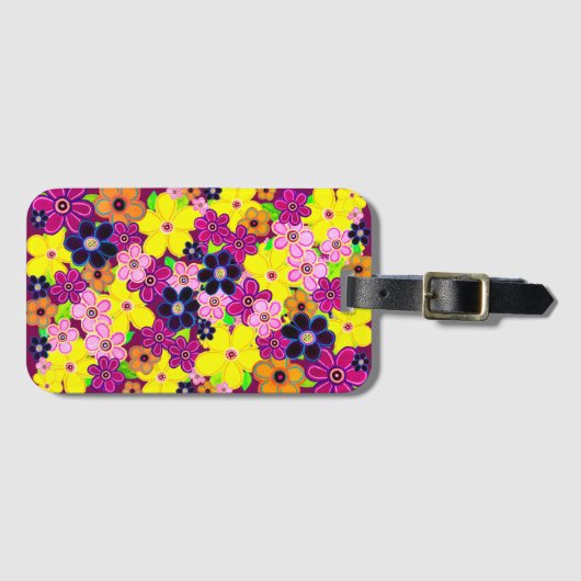 Helle Abstrakte Blume Art Gepäckanhänger (Vorderseite (Horizontal))