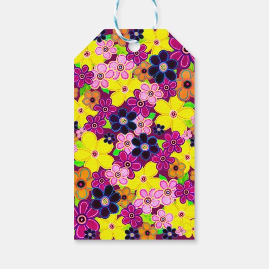 Helle Abstrakte Blume Art Geschenkanhänger (Rückseite)