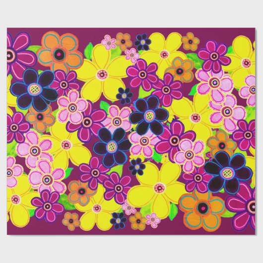 Helle Abstrakte Blume Art Geschenkpapier (Flach)