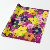 Helle Abstrakte Blume Art Geschenkpapier (Ungerollt)