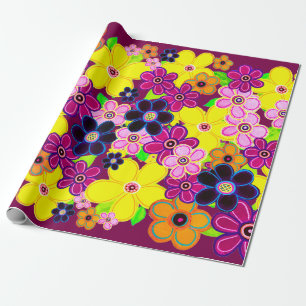 Helle Abstrakte Blume Art Geschenkpapier