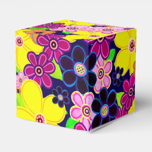 Helle Abstrakte Blume Art Geschenkschachtel (Rückseite)