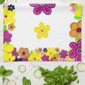 Helle Abstrakte Blume Art Geschirrtuch (Gefaltet)