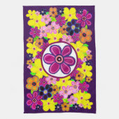 Helle Abstrakte Blume Art Geschirrtuch (Vertikal)