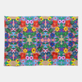 Helle Abstrakte Blume Art Geschirrtuch (Horizontal)