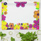 Helle Abstrakte Blume Art Geschirrtuch (Gefaltet)