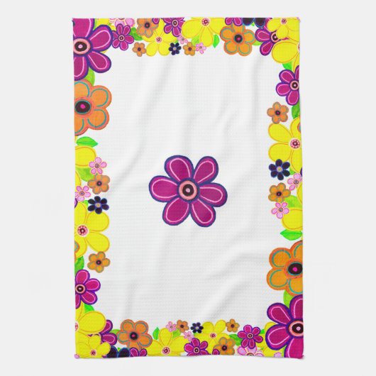 Helle Abstrakte Blume Art Geschirrtuch (Vertikal)