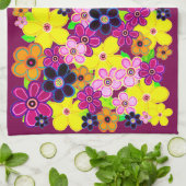 Helle Abstrakte Blume Art Geschirrtuch (Gefaltet)