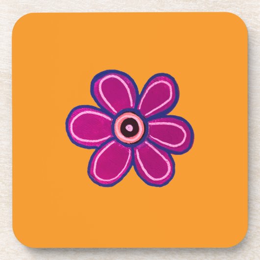Helle Abstrakte Blume Art Getränkeuntersetzer (Vorderseite)