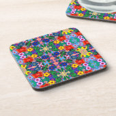 Helle Abstrakte Blume Art Getränkeuntersetzer (Linke Seite)