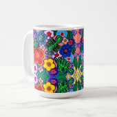Helle Abstrakte Blume Art Kaffee Tasse (Vorderseite Links)