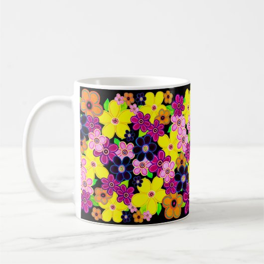 Helle Abstrakte Blume Art Kaffeetasse (Links)