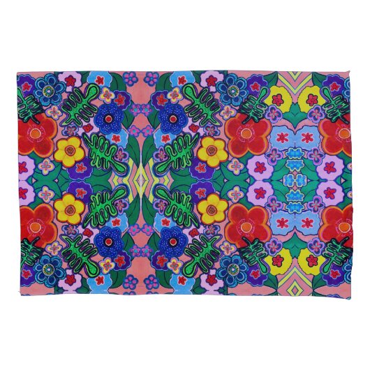 Helle Abstrakte Blume Art Kissenbezug (Vorderseite)