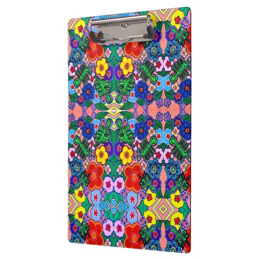 Helle Abstrakte Blume Art Klemmbrett (Links)