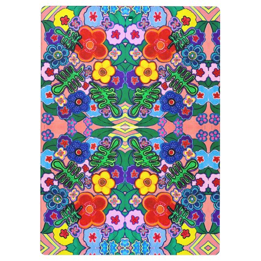 Helle Abstrakte Blume Art Klemmbrett (Rückseite)