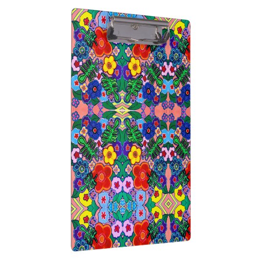 Helle Abstrakte Blume Art Klemmbrett (Rechts)